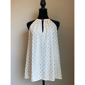 Michael Kors Cream and Gold Halter Blouse in Size XS